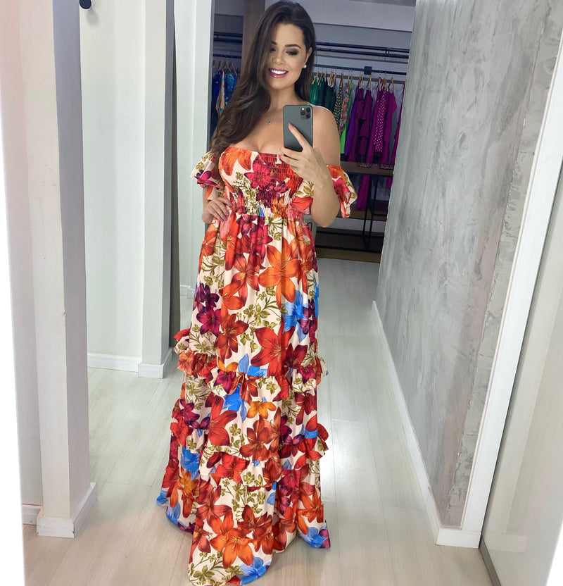 Vestido Lilian - Floral Fundo Claro