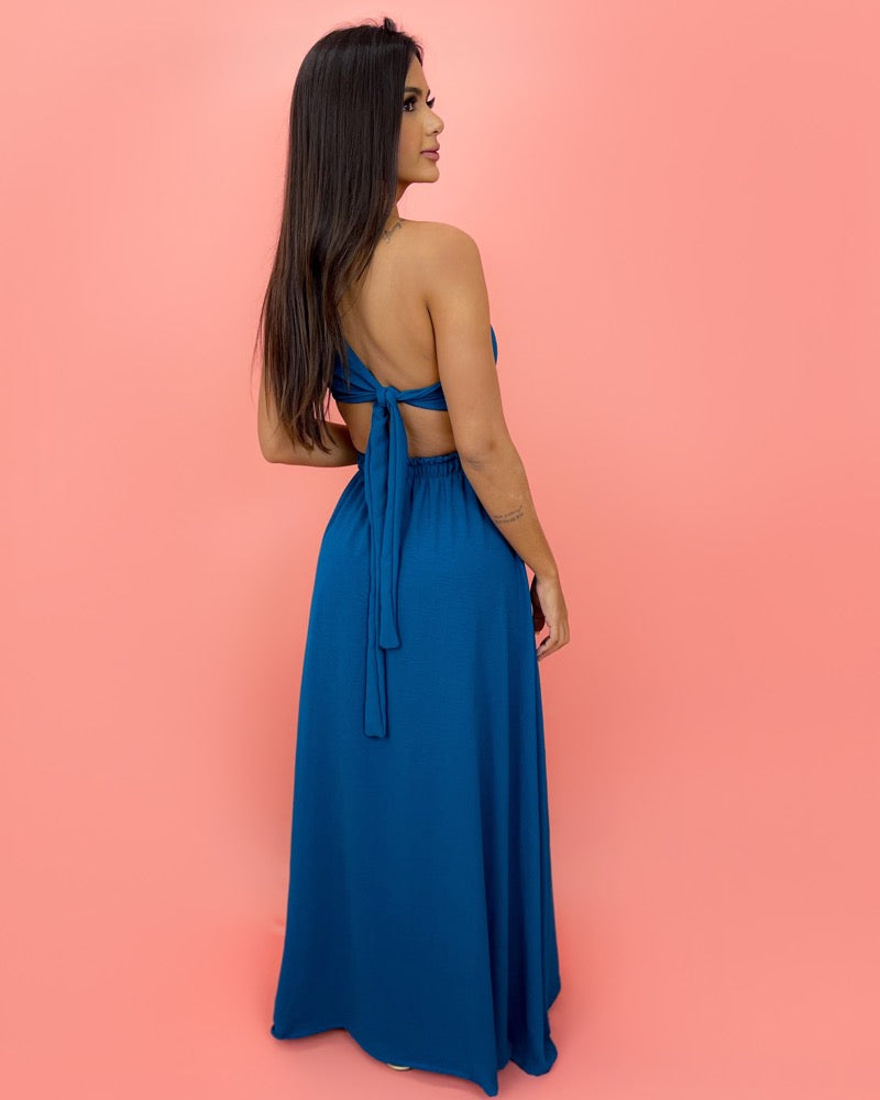 Vestido Karen - Azul Petróleo