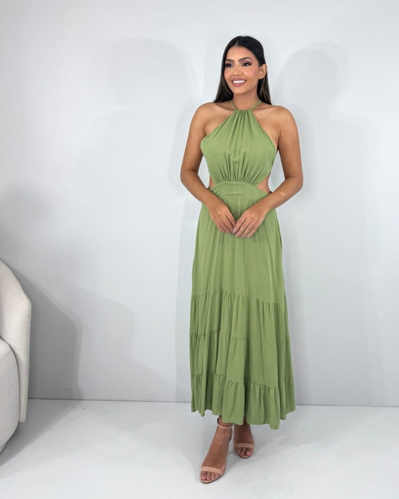 Vestido Estefane - Folhagem