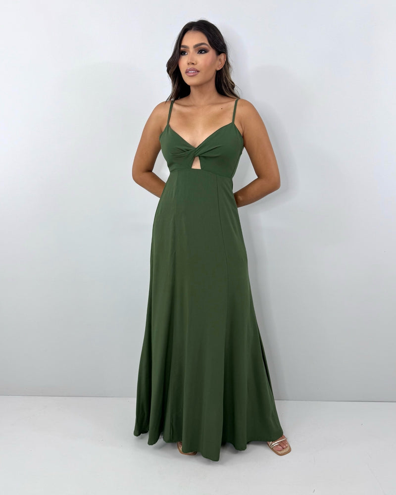 Vestido Eliana - Verde Militar
