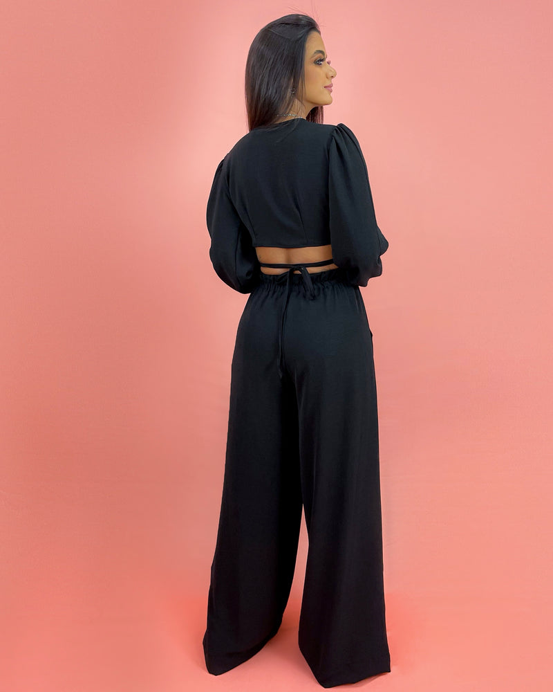 Conjunto Pantalona Simone - Preto