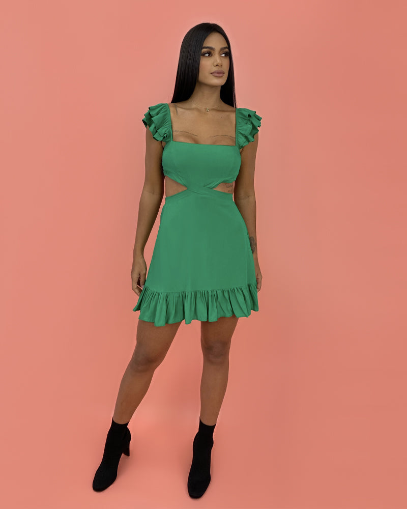 Vestido Andréia - Verde Bandeira