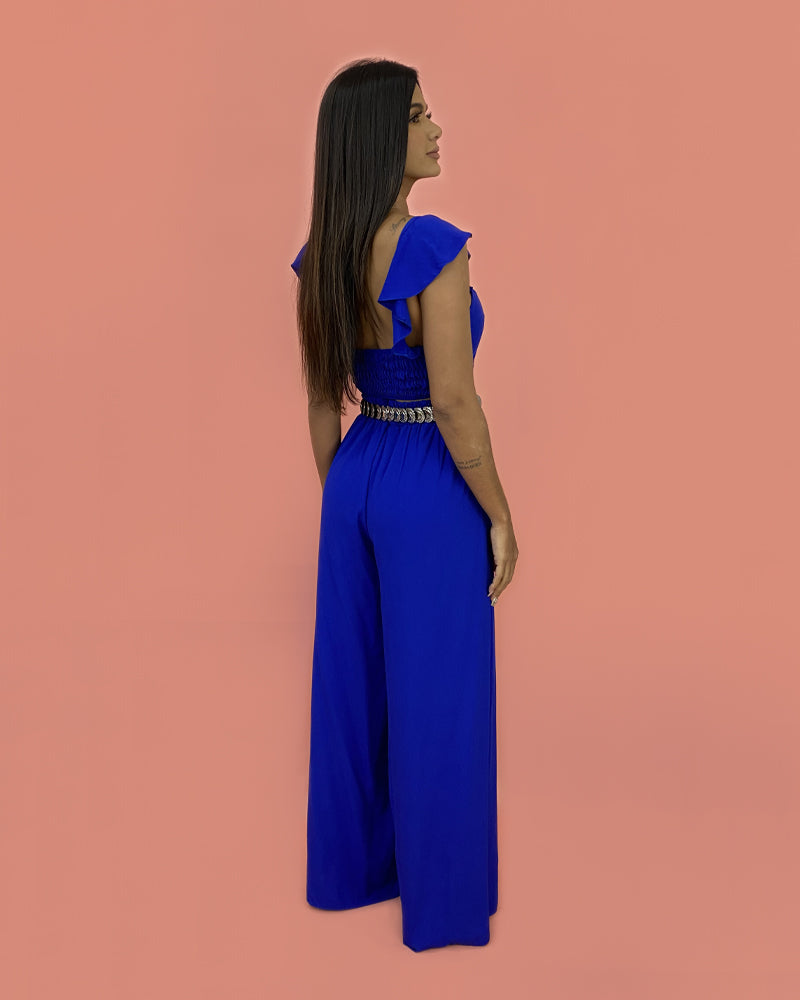 Conjunto Pantalona Samira - Azul Royal