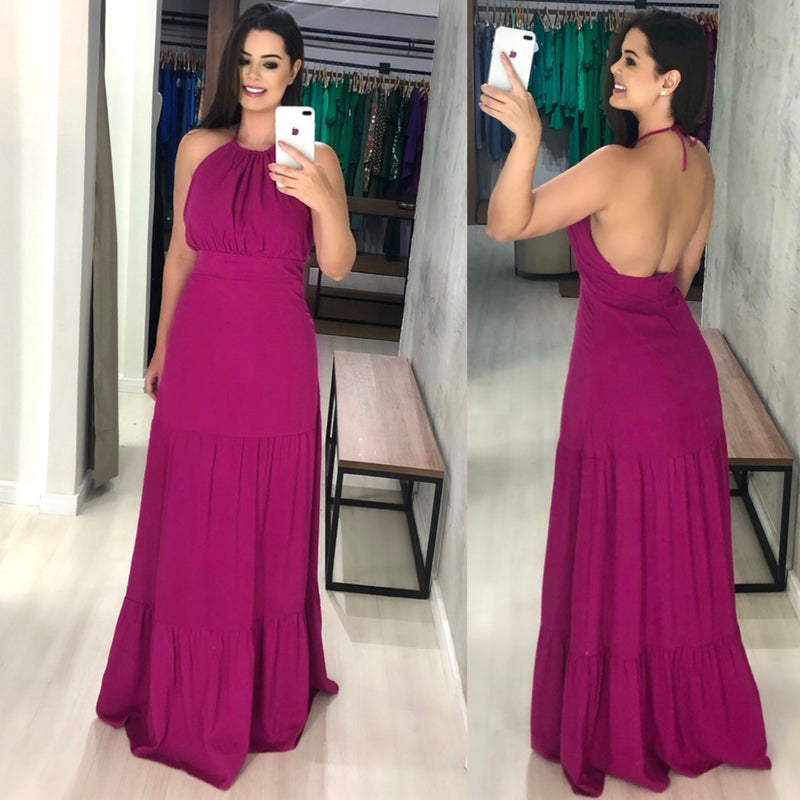 Vestido Janaína - Fúcsia