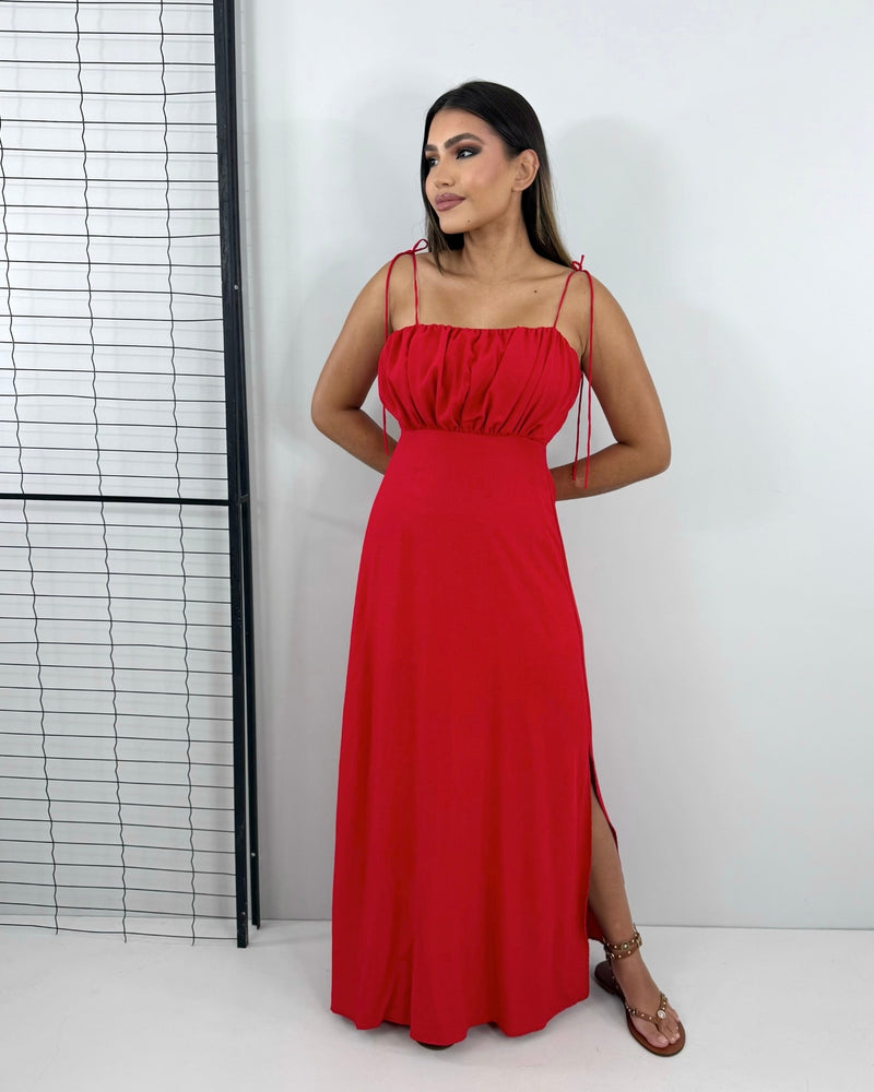 Vestido Drica Longo - Vermelho