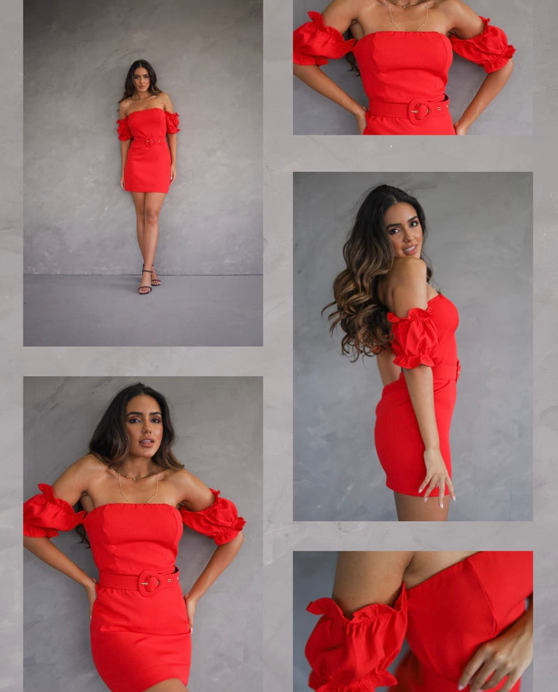 Vestido Mariane Ombro a Ombro - Vermelho