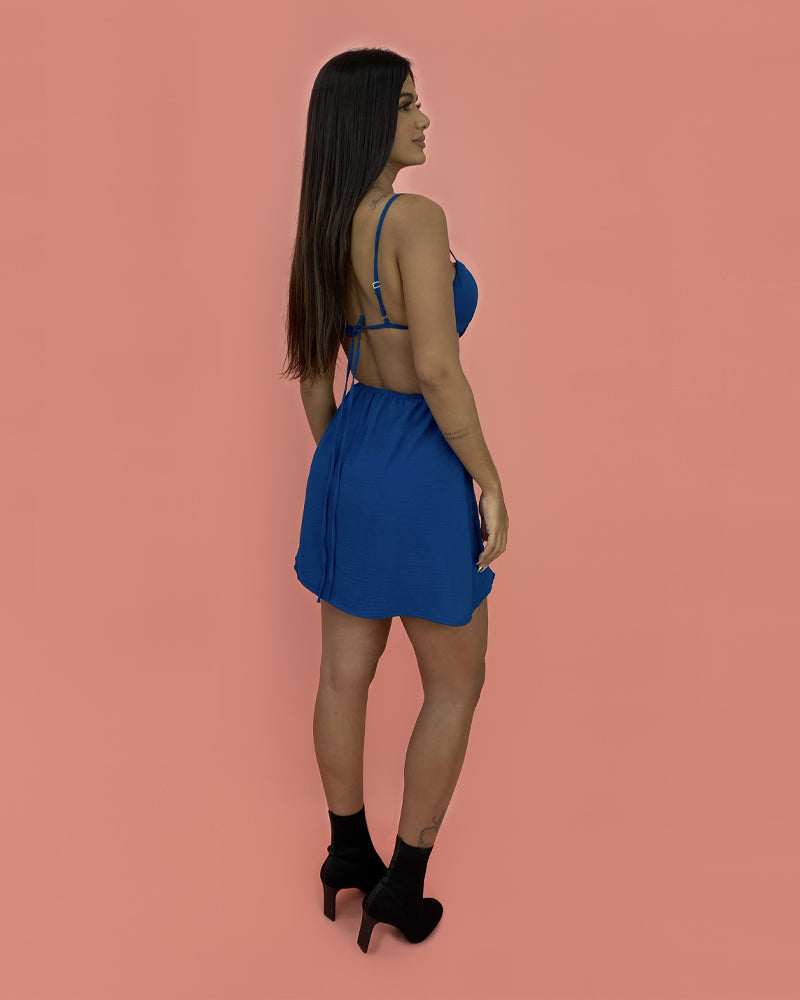 Vestido Cleo - Azul Petróleo