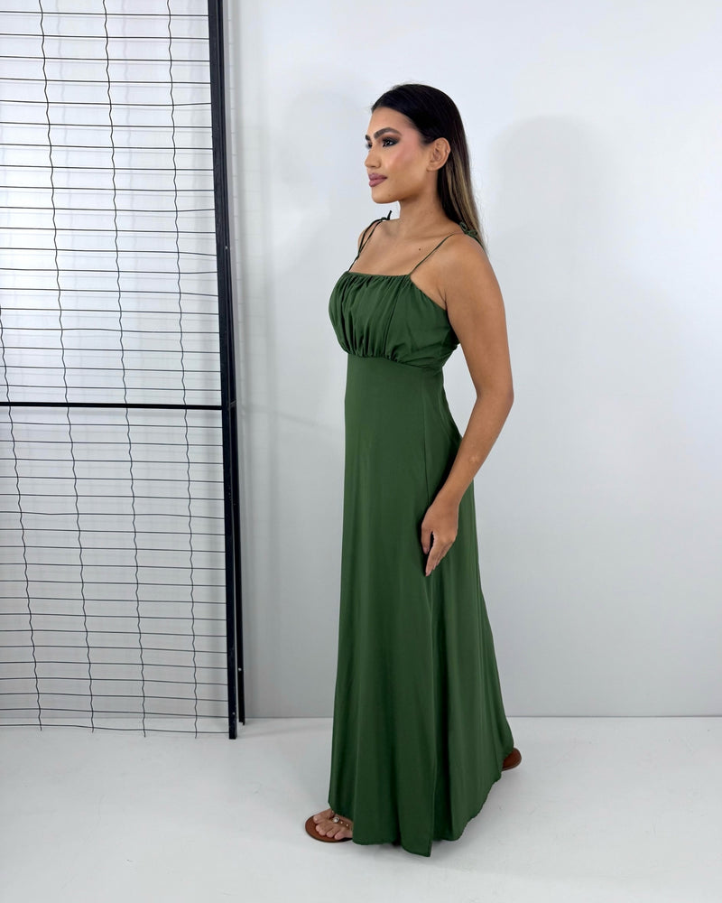 Vestido Drica Longo - Verde Militar
