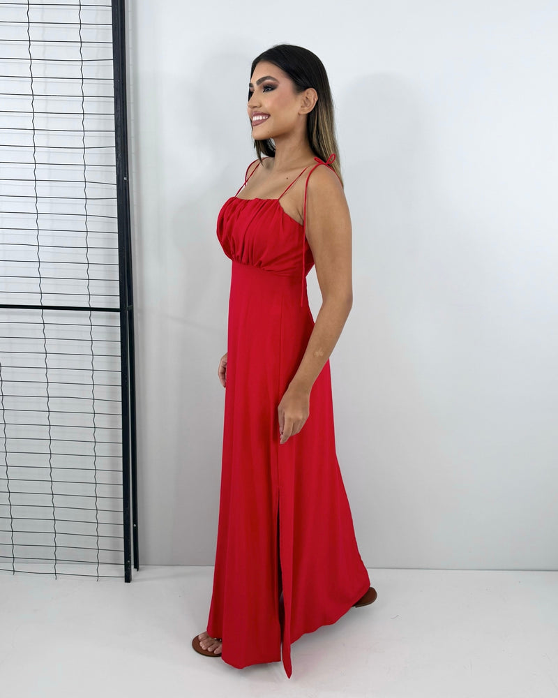 Vestido Drica Longo - Vermelho