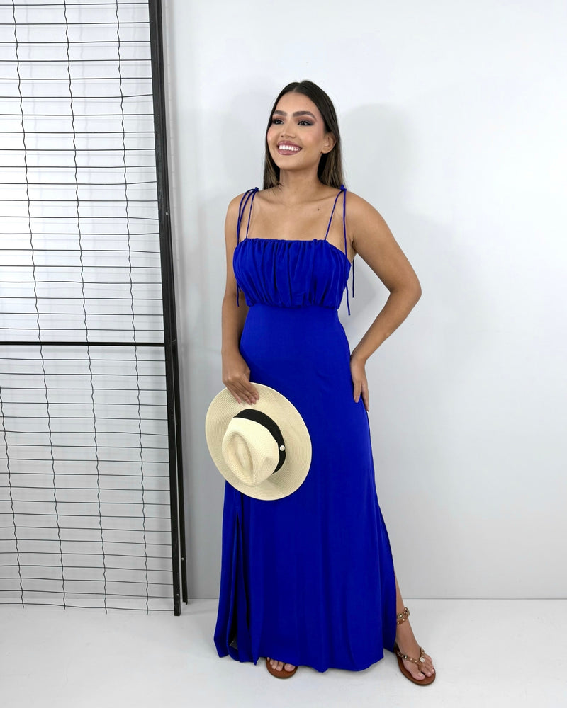 Vestido Drica Longo - Azul Royal