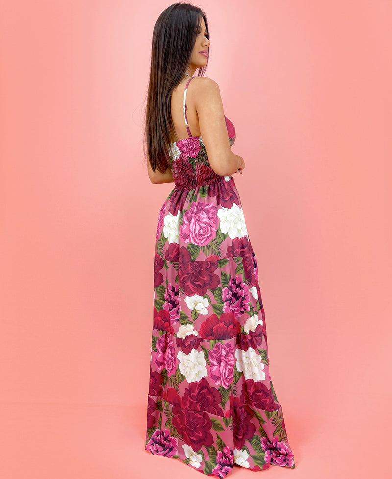 Vestido Camila - Floral Fundo Rosê