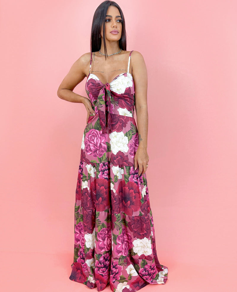 Vestido Camila - Floral Fundo Rosê