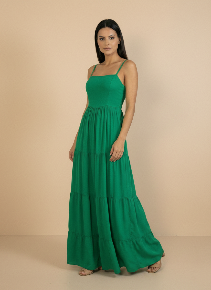 Vestido Miriam Verde Bandeira Closet RC