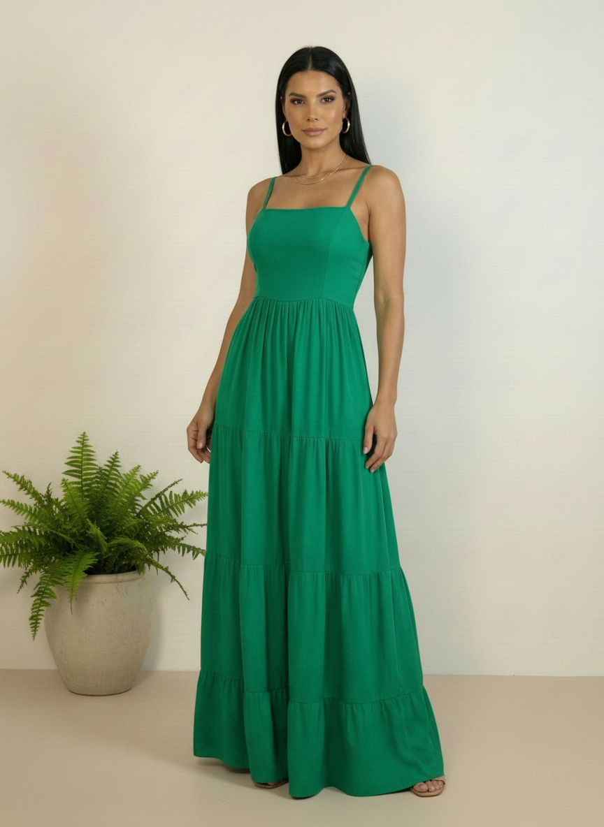 Vestido Miriam Verde Bandeira Closet RC