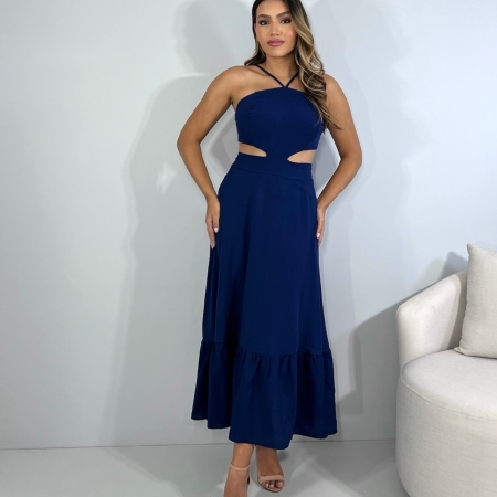 Vestido Aurora - Azul Marinho