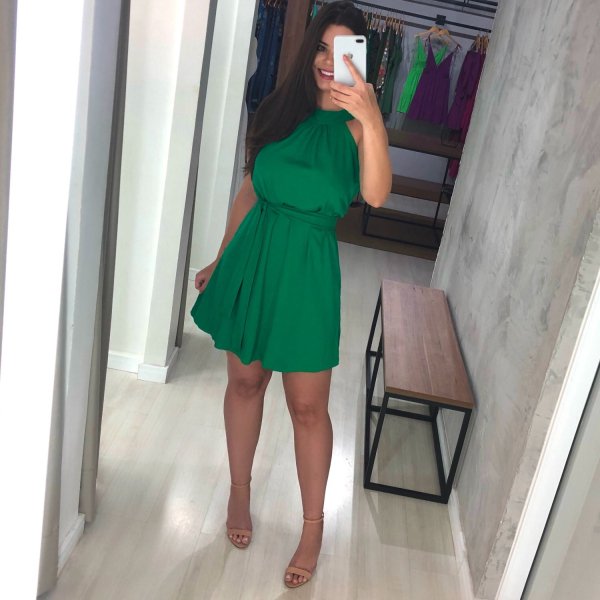 Vestido Daiane - Verde Bandeira