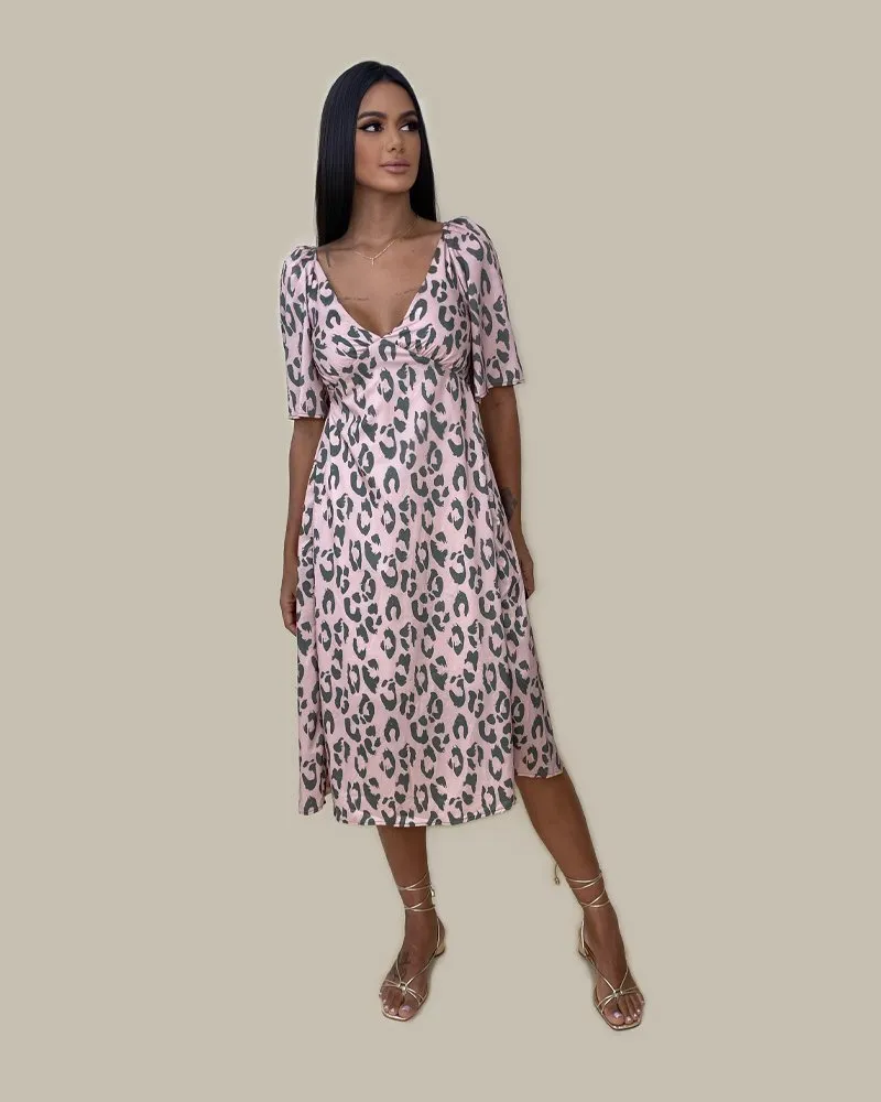 Vestido Núbia - Onça Rosê