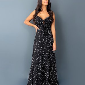 Vestido Camila - Poá Bolinha Preto - Image 1