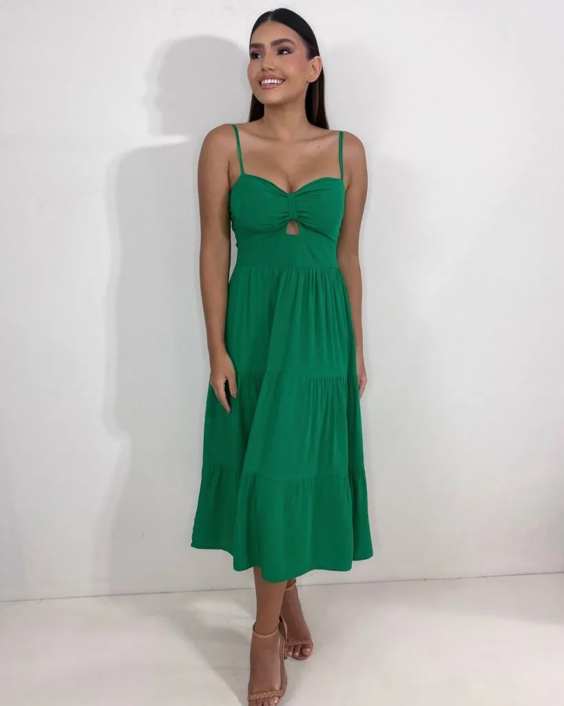 Vestido Jéssica Midi - Verde Bandeira