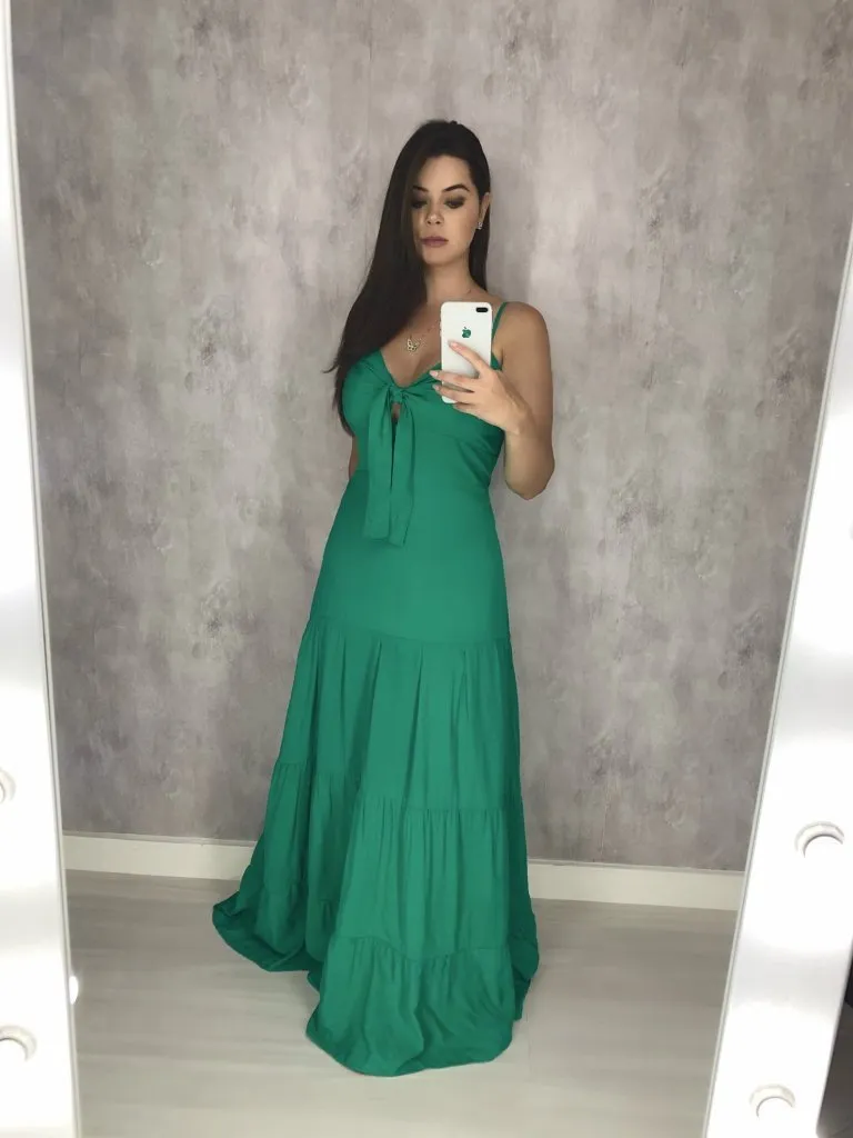 Vestido Camila - Verde Bandeira