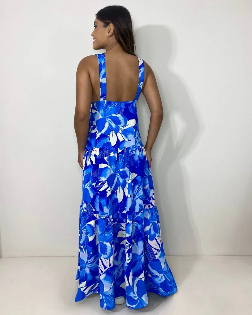 Vestido Ramona - Estampa Floral Azul