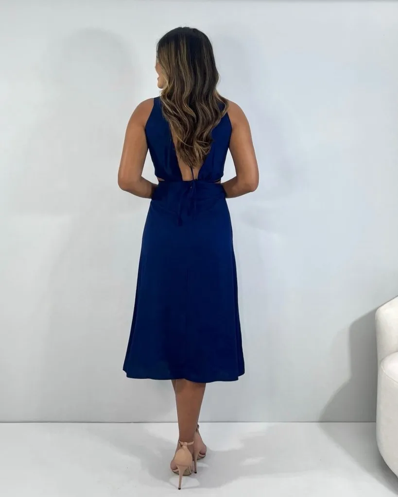Vestido Aysha - Azul Marinho