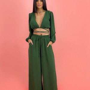 Conjunto Pantalona Simone - Verde Militar - Image 1