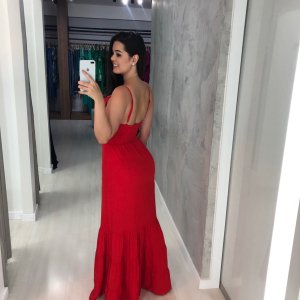 Vestido Jéssica Longo - Vermelho - Image 3
