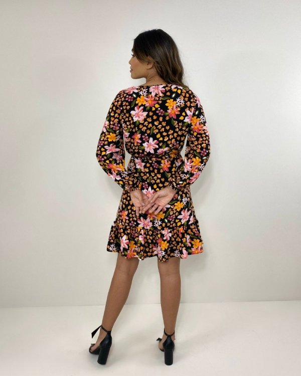 Vestido Lavínia - Primavera Fundo Preto - Imagem 4