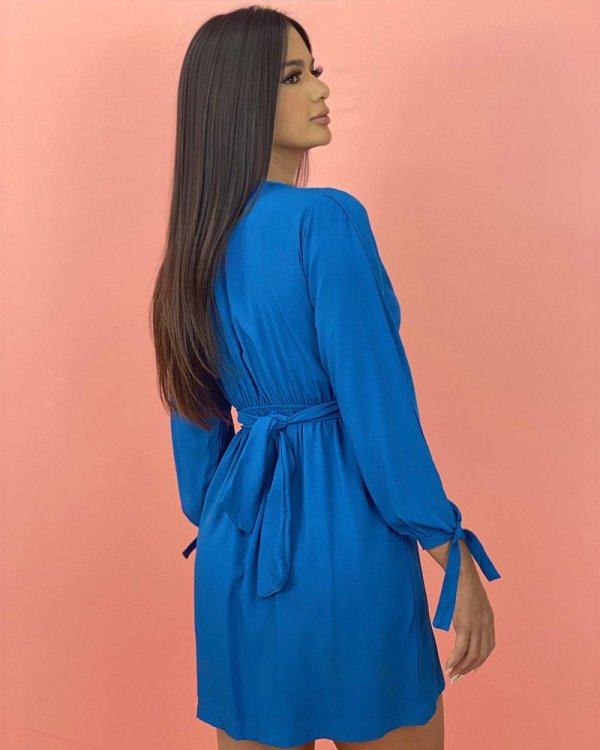 Vestido Marília - Azul Petróleo - Imagem 4