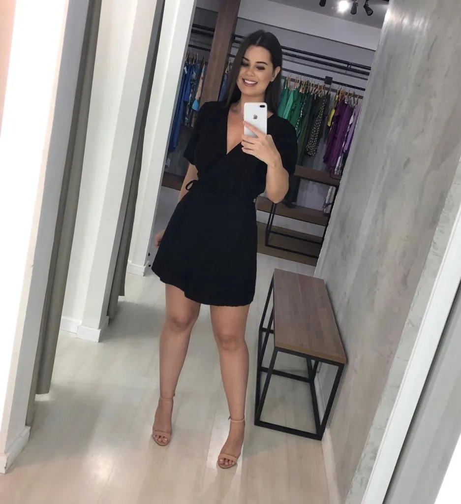 Vestido Érica Manga Princesa - Preto