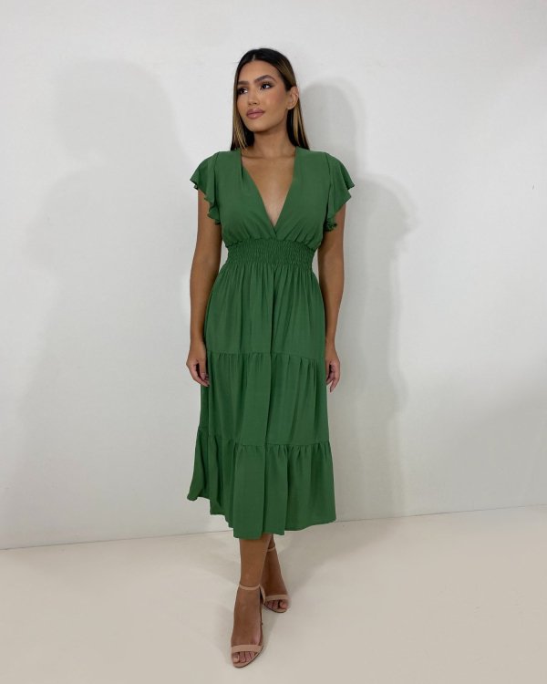 Vestido Laís Midi - Verde Militar - Imagem 2