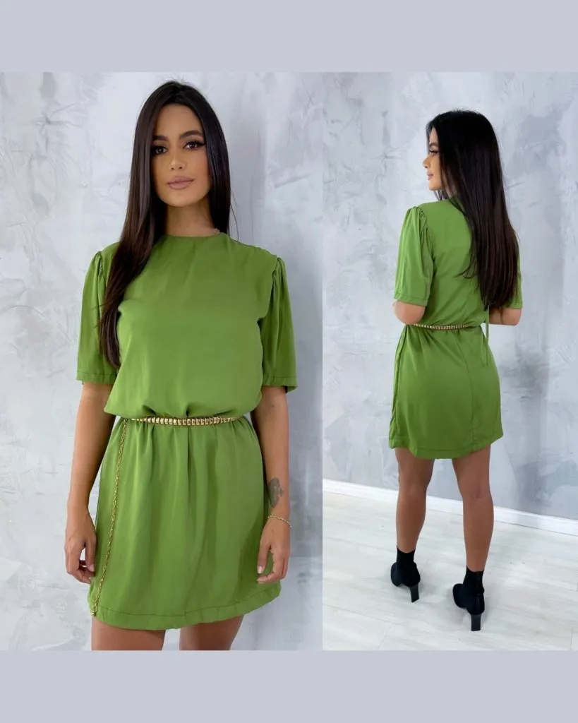 Vestido Elis - Folhagem