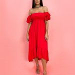 Vestido Gisele - Vermelho Flamingo