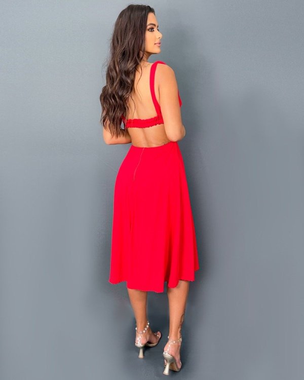 Vestido Viviane - Vermelho - Imagem 3