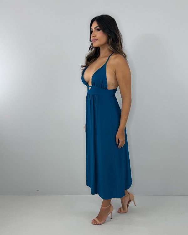 Vestido Heloína - Azul Petróleo - Imagem 2