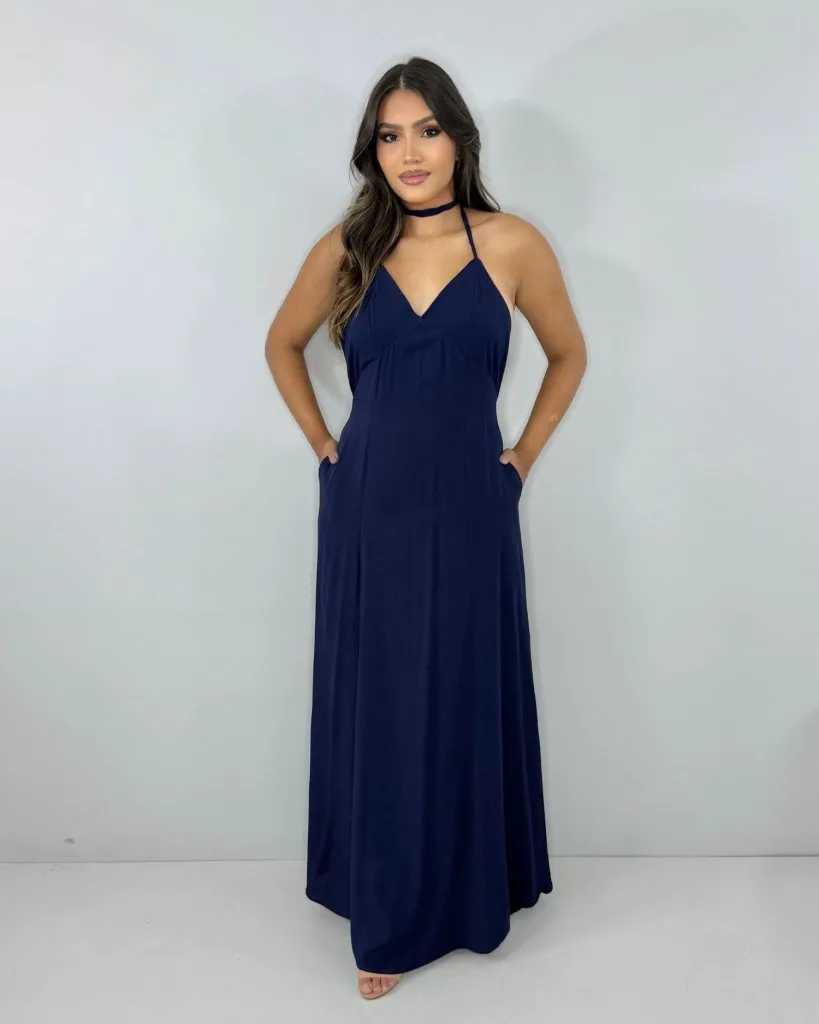 Vestido Victória - Azul Marinho, foto 3