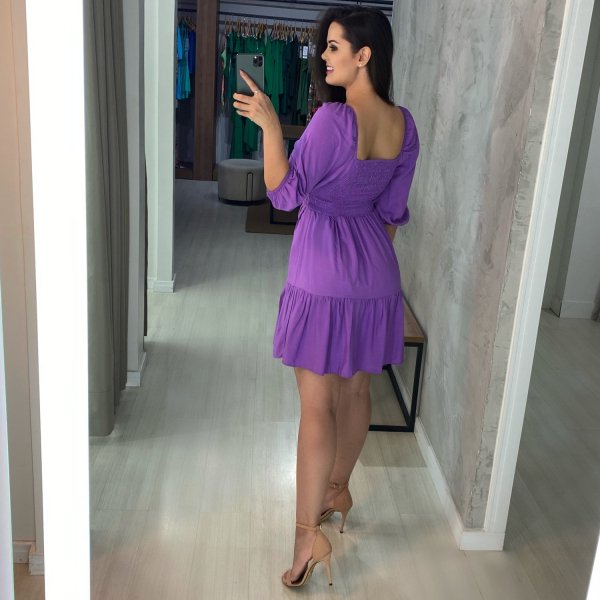 Vestido Juliana Curto - Lilás - Imagem 2
