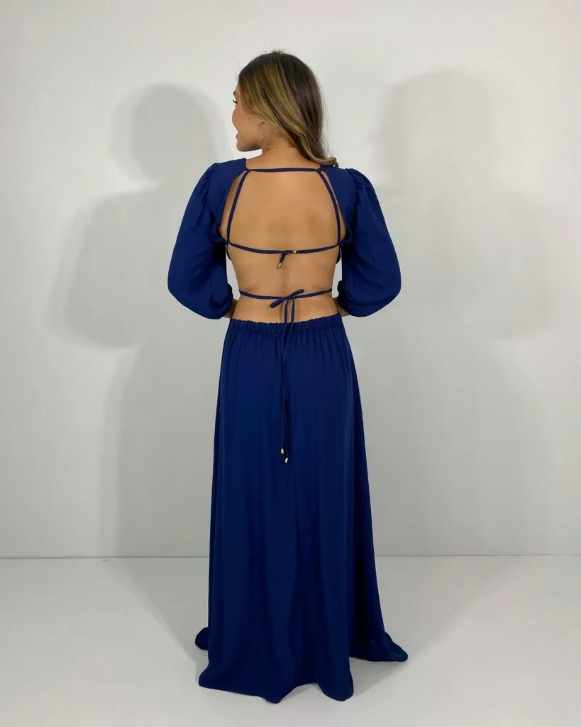 Vestido Giza - Azul Marinho