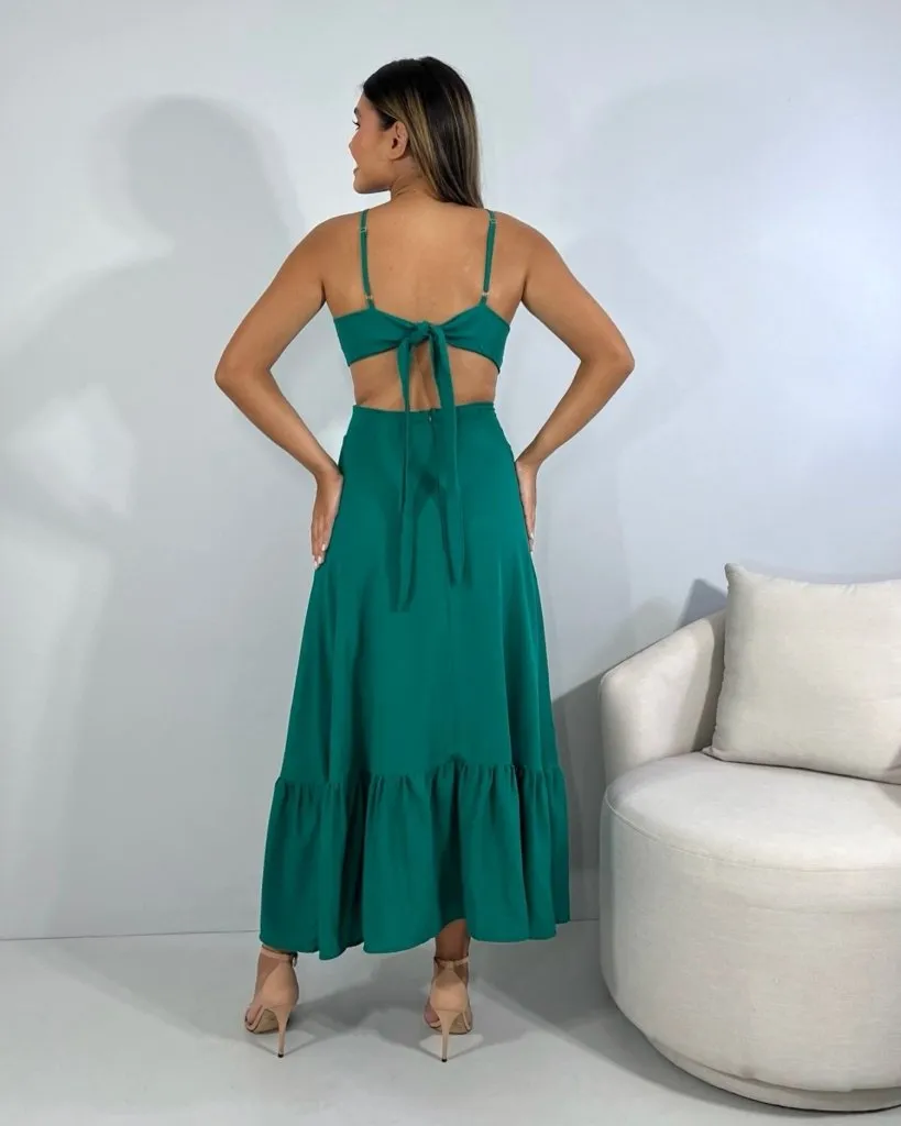 Vestido Aurora - Verde Amazônia