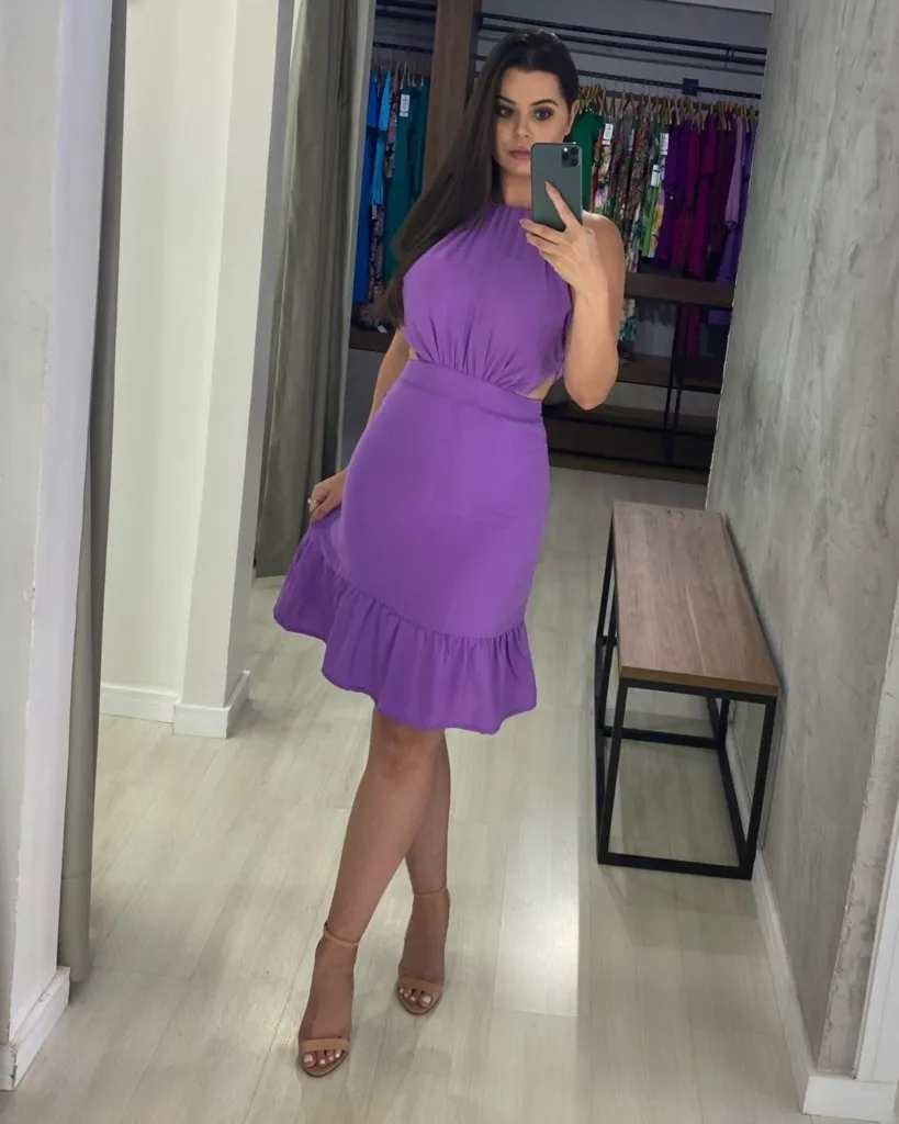 Vestido Estefane Curto - Lilás