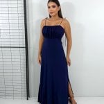 Vestido Drica Longo - Azul Marinho