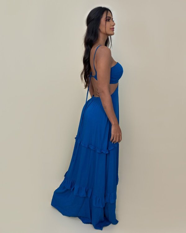Vestido Michelle - Azul Petróleo - Imagem 3