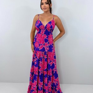 Vestido Sophia - Floral Fundo Azul - Image 2