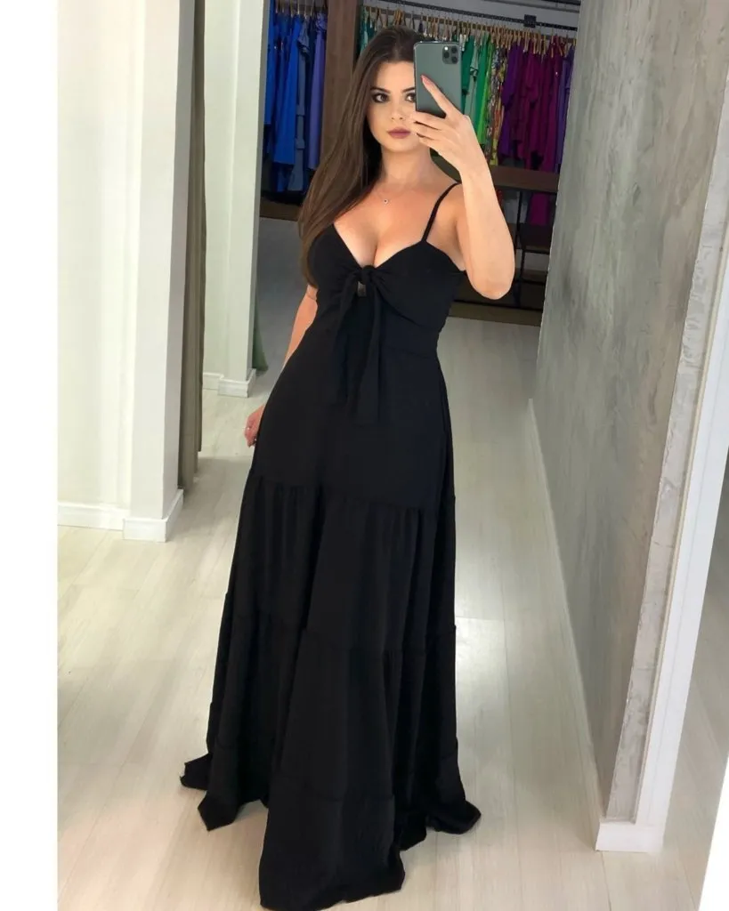 Vestido Camila em Duna - Preto