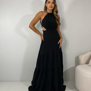 Vestido Estefane Longo - Preto - Image 1
