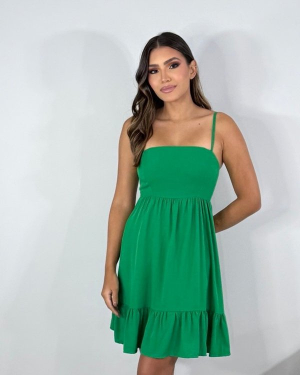 Vestido Glaucia - Verde Bandeira