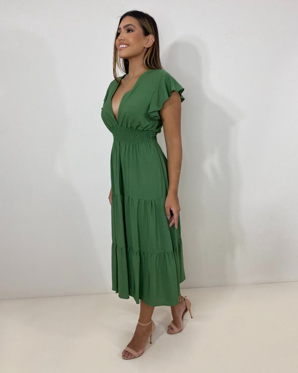 Vestido Laís Midi - Verde Militar - Imagem 4