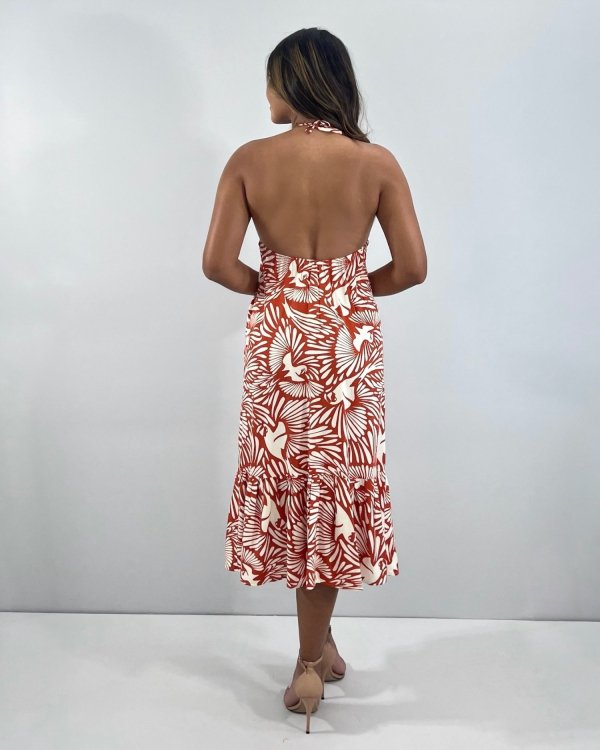 Vestido Safira - Estampado Fundo Laranja - Imagem 5