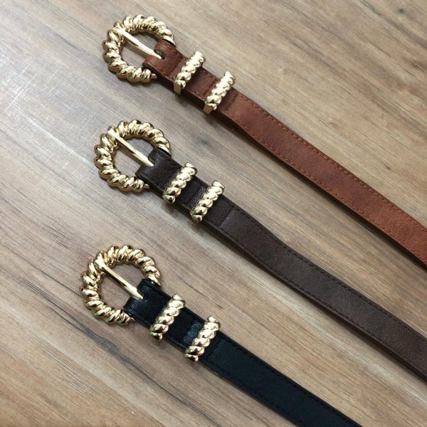Cinto Passador Duplo Dourado - Cores